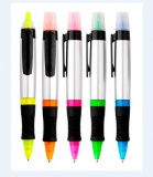 PLASTIC BALL PEN WITH HIGHLIGHTER