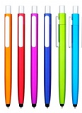Plastic pen with screen touch stylus