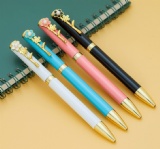 Colorful Pearl Clip Ball Pen for Women
